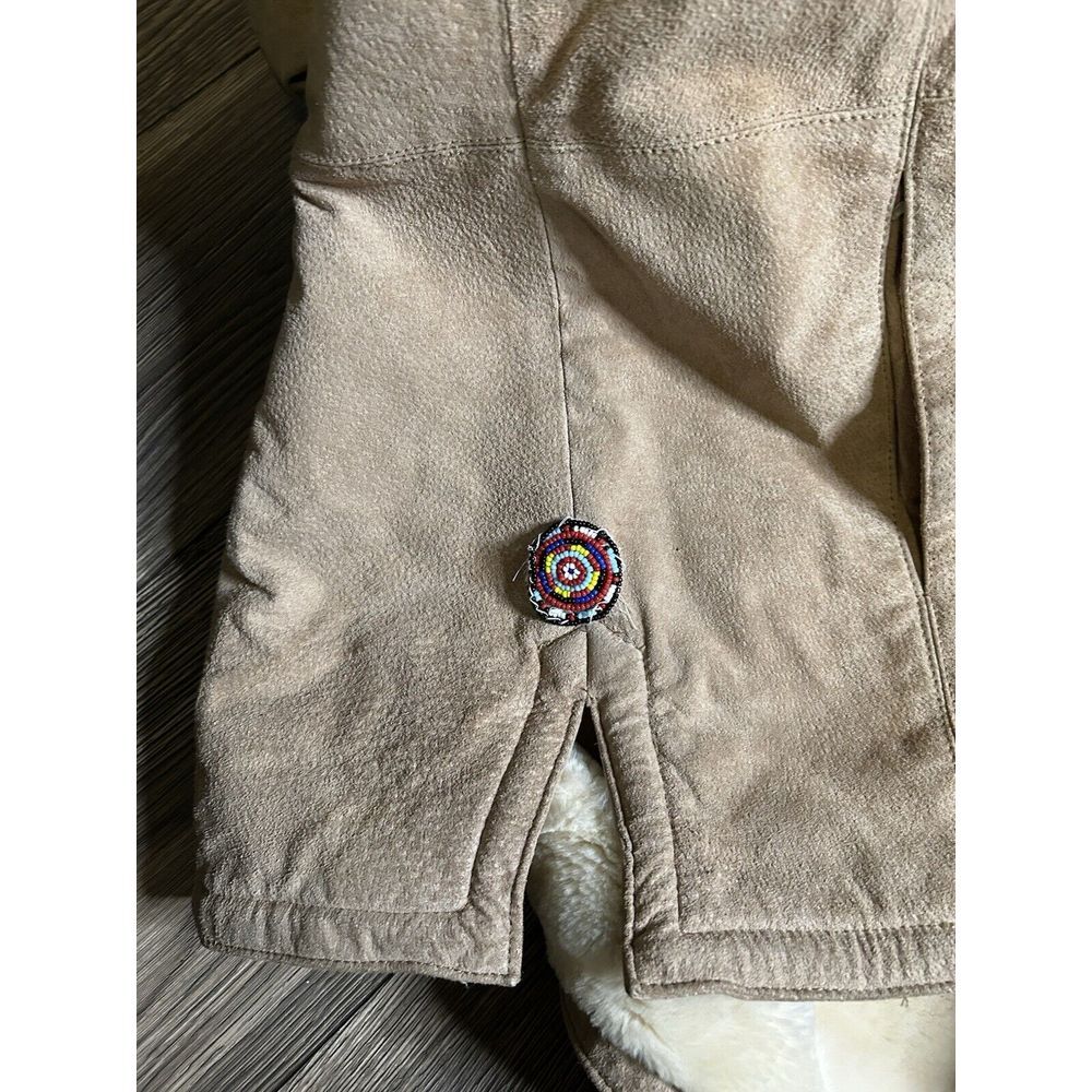 St. John's Bay Washable Size Large Suede Jacket With Faux Fur Lining & Hood Sz L - Picture 4 of 8